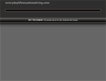 Tablet Screenshot of everydaylifeonashoestring.com